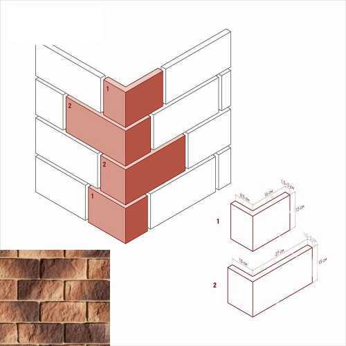 Искусственный камень White Hills 415-05 Лорн Угол 8,5х16(10х26,5)x15x1,5-3