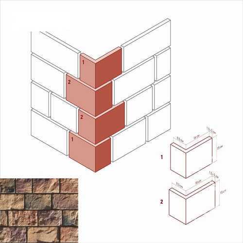 Искусственный камень White Hills 413-45 Шинон угол 8.5х16x15 (9.5х18x15)