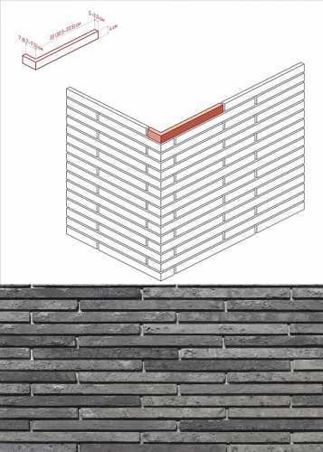 Искусственный камень White Hills 698-85 Бран брик Design угол 6,7-7,5 / 32,5-33,5 (7 / 33) x 4