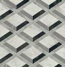 Керамогранит Versace Tarsia Lozenge Nero Deco Lux 3D Rett. 60x120