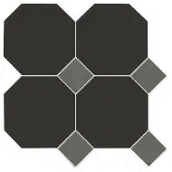 Мозаика Metlah.Store Йорк Сетка Октагон Черный / Квадрат Темно-Серый 305x305