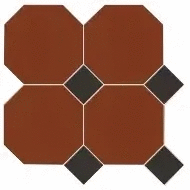 Мозаика Metlah.Store Йорк Сетка Октагон Красный / Квадрат Черный 305x305