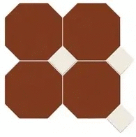 Мозаика Metlah.Store Йорк Сетка Октагон Красный / Квадрат Белый 305x305