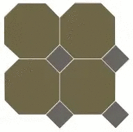 Мозаика Metlah.Store Йорк Сетка Октагон Зеленый / Квадрат Темно-Серый 305x305