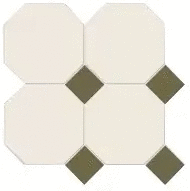 Мозаика Metlah.Store Йорк Сетка Октагон Белый / Квадрат Зеленый 305x305