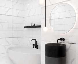 Плитка для ванной Eurotile Statuario White