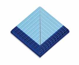 Декор напольный Serapool Olympic Series Petit Carre Наружный угол плитки с буртиком Cobalt-Light Blue