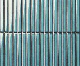 Мозаика Porcelain mosaic Strip Mosaic 1.5х14.5 Y15FW28 Бирюзовый глянцевый 29.4х31.3