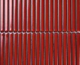 Мозаика Porcelain mosaic Strip Mosaic 1.5х14.5 Y15FW36 Красный матовый 29.4х31.3
