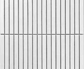 Мозаика Porcelain mosaic Strip Mosaic 1.5х14.5 Y15F801 Белый матовый 29.4х31.3
