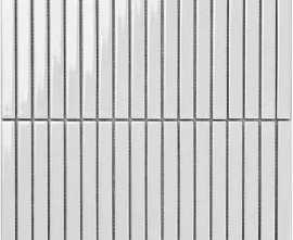 Мозаика Porcelain mosaic Strip Mosaic 1.5х14.5 Y15F701 Белый глянцевый 29.4х31.3